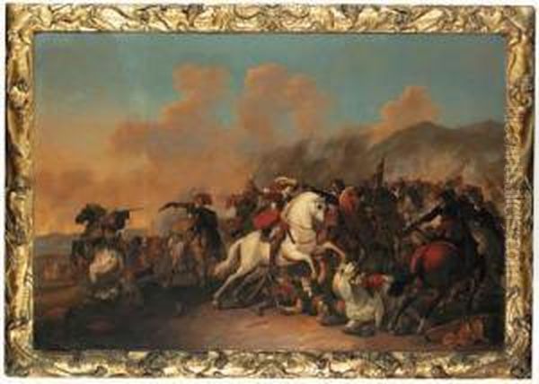 A Cavalry Battle In An Extensive Landscape - view 1