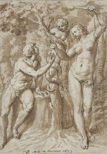 La Tentation D'adam Et Eve by Pieter van Lint