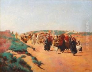 Sur La Route De Kairouan by Joseph Van Loix