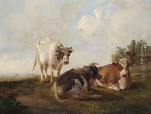Drei Kuhe Auf Der Weide. by Dirk Van Lokhorst