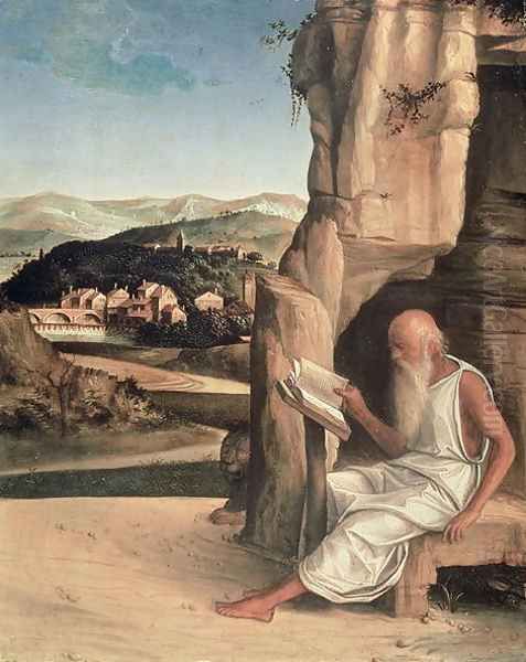St. Jerome Reading in a Landscape - view 1