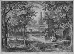 Landschaft Mit Susanna Und Den Beiden Alten Beim Brunnen; Landschaft Mit Der Versuchung Christi by Jan Van Londerseel