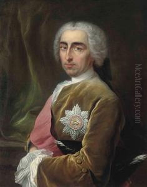 Portrait Of A Gentleman Traditionally Identified As 1
S
T
Viscount Bateman, Half-length, In A Brown Coat With The Breast Star And Red Sash Of The Order Of The Bath, - view 1