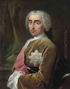 Portrait Of A Gentleman Traditionally Identified As 1 
S 
T 
 Viscount Bateman, Half-length, In A Brown Coat With The Breast Star And Red Sash Of The Order Of The Bath,