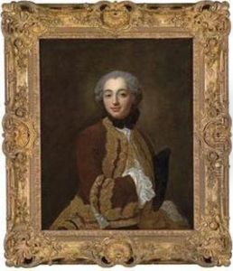 A Young Gentleman In A Gold Trimmed Brown Coat by Jean Baptiste van Loo