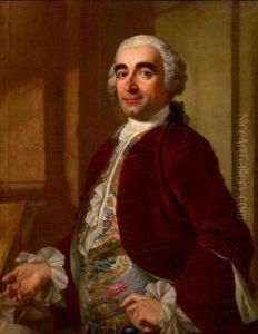 Portrait D'homme En Habit De Velours Rouge