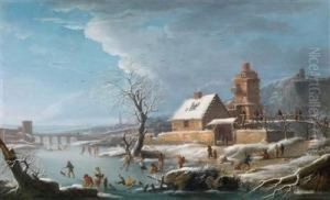Winterlandschaftmit Eislaufern