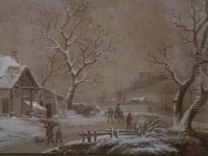 Paysage Hivernal by Jules Cesar Denis van Loo
