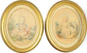 Portrait De Clotilde, Baronne De Stein D'altenstein - Portrait De Julien, Baron De Stein D'altenstein