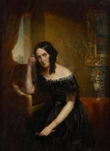 Jeune Femme Pensive by Eugene Romain Van Maldeghem