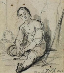 Jeune Mendiant Assis by Eugene Romain Van Maldeghem