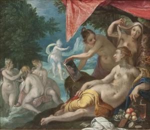 Diana Mit Ihrem Gefolge Und Aktaion