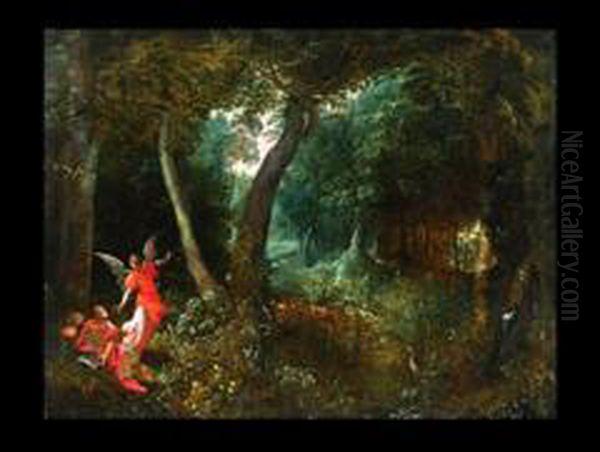 Waldlandschaft Mit Engel Und Dem Evangelisten Johannes - view 1