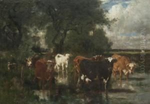 Watering Cows by Emile Van Marcke De Lumman