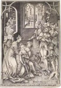 Lucretia - Der Selbstmord Der Lucretia by Israhel Van Meckenem