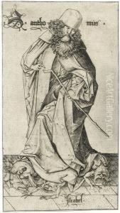 St. Antonius by Israhel Van Meckenem