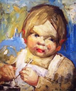 Child Blowing Bubbles by Han Van Meegeren