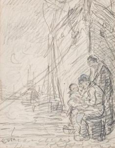 Familie Aan De Haven by Eugeen Van Mieghem