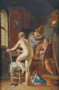 Nachfolger Im Atelier Des Malers by Frans Ii Van Mieris
