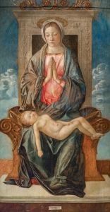Madonna Enthroned Adoring the Sleeping Child 1475 by Giovanni Bellini