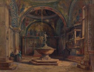 Le Baptistere De L'eglise Saint Marc A Venise by Jean Baptiste van Moer