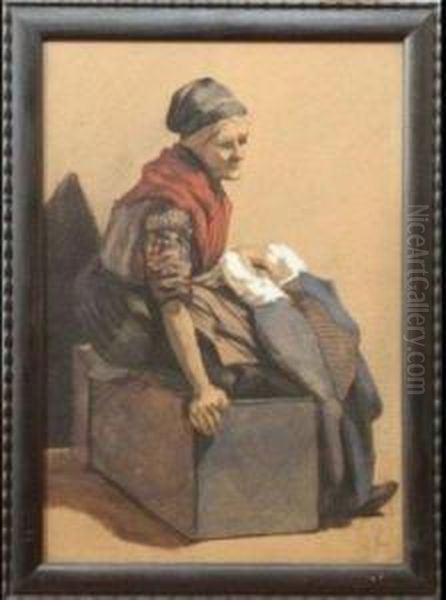 Vieille Dame Assise Deprofil - view 1