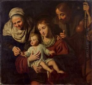 La Vierge A L'enfant Avec Sainte Elisabeth Et Saint Jacques by Pieter van Mol