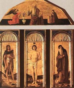 St Sebastian Triptych 1460-64 by Giovanni Bellini
