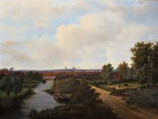 Weids Zomerlandschap Met Haarlem Aan Dehorizon - view 1