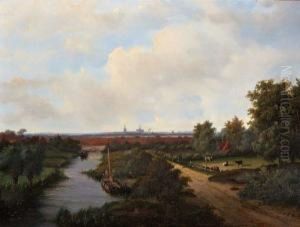 Weids Zomerlandschap Met Haarlem Aan Dehorizon