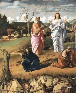 Transfiguration of Christ (detail 1) c. 1487 by Giovanni Bellini