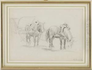 Chevaux Atteles by Ewert Louis Van Muyden