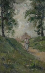 Strolling Girl by Henri Van Muyden