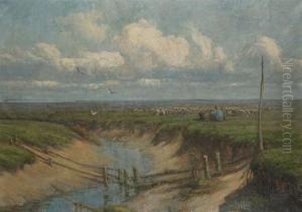 Resting Shepherd Near A Sunken Bridge - view 1