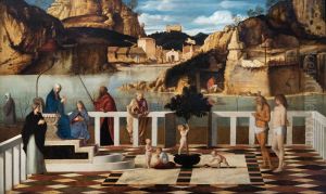 Sacred Allegory 1490-1500 by Giovanni Bellini
