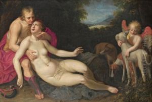 Mars And Venus by Adriaen van Nieulandt