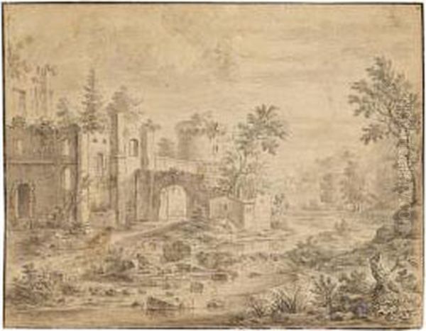Zugeschrieben - Landschaft Mit Ruinen - view 1