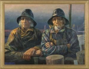 Two Fishermen In Foul Weather Gear Two Fishermen In Foul Weather Gear