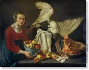Kitchen Maid. Canvas. Signed W.odekerken Ft