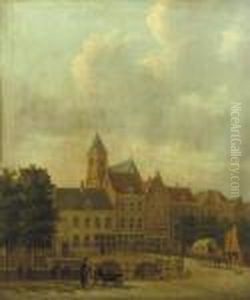 A View Of The Nieuwegracht by Hendrik Van Oort