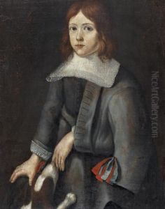 Portrait D'un Jeune Garcon Avec Son Chien Portrait D'un Jeune Garcon Avec Son Chien