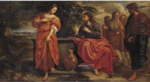 Christ And The Samaritan Woman At The Well by Jacob Ii Van Oost