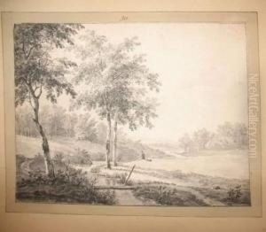 Paysage Illustre D'un Pecheur