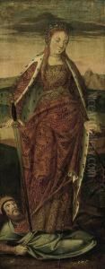 Saint Catherine Of Alexandria by Jacob Cornelisz. Van Oostsanen