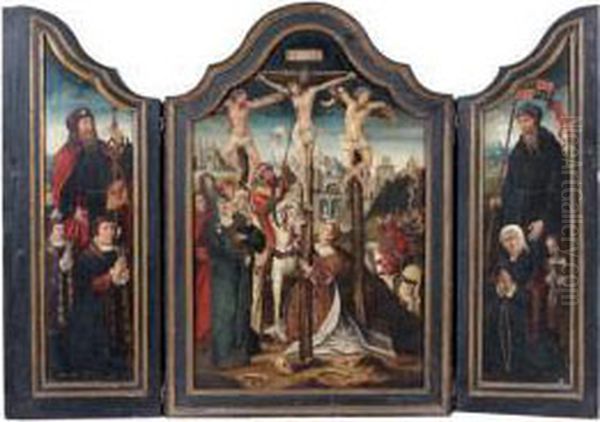 Le Golgotha Entre Les Donateurs Presentes Par Saint Jacques Et Un Saint Protecteur - view 1