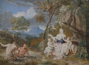 Mythologische Szene Vor Weitem Landschaftshintergrund by Richard van Orley