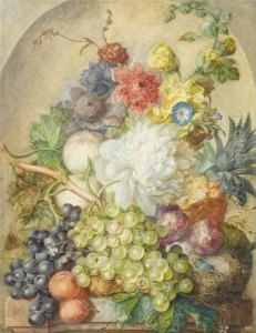 Still Life Of Flowers And Fruits Still Life Of Flowers And Fruits