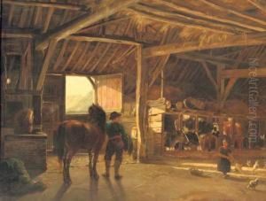 In The Barn by Pieter Frederick Van Os