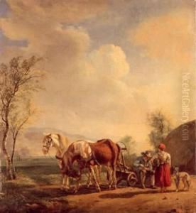 La Halte Pendant Le Labour by Pieter Frederick Van Os