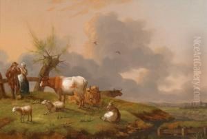 Sunny Late Afternoon In The Meadow by Pieter Gerardus Van Os